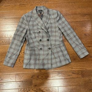 RW & Co Plaid Double Breasted Blazer